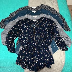 FOUR Stella Tweed Peplum Style Blouses